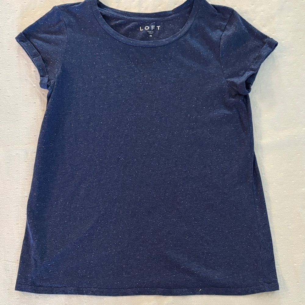 LOFT Navy Short Sleeve Tee